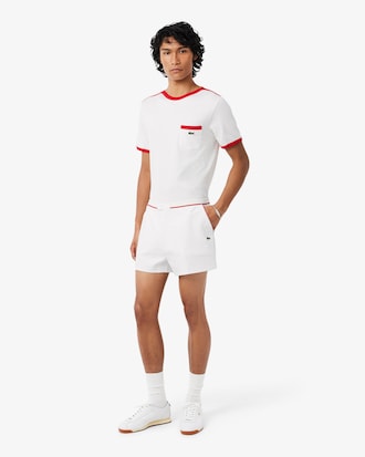 Regular Fit Contrast Trim Double Face Shorts