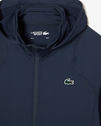 Sweatshirt zipp&eacute; homme Lacoste Sport avec capuche et col montant