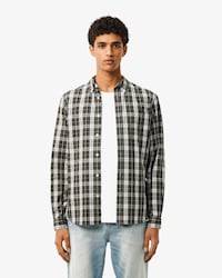 Men's Slim Fit Stretch Plaid Shirt