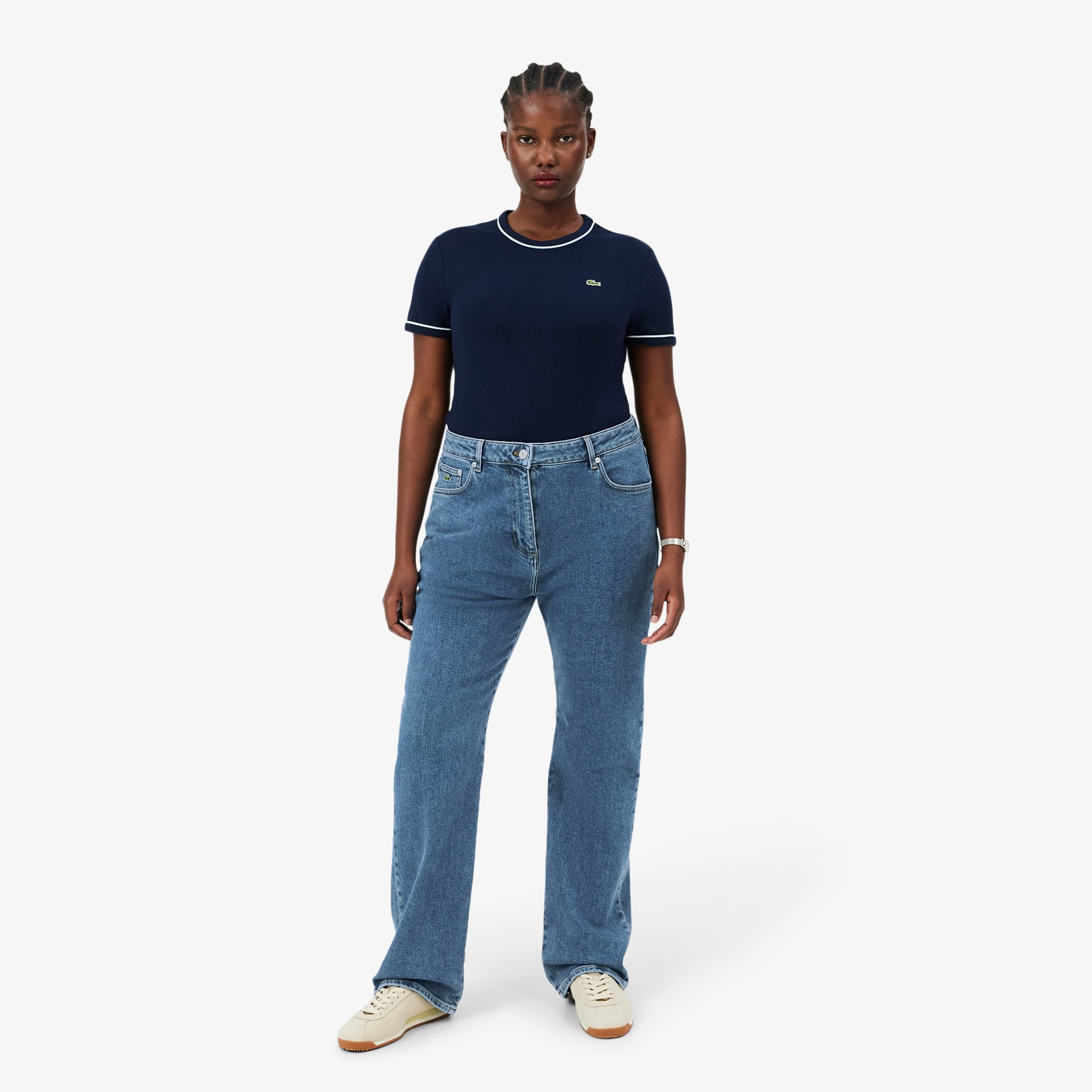 Straight Cut High Waist Denim Jeans
