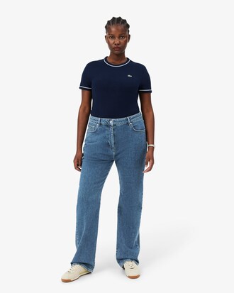 Jeans De Mezclilla Corte Recto