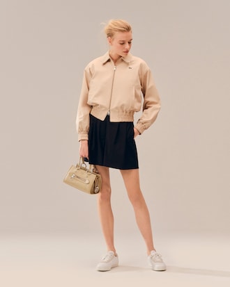 Gabardina Stretch Con Doble Cuello