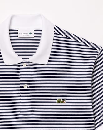 Men's Classic Fit L.12.12 Striped Petit Piqué Polo