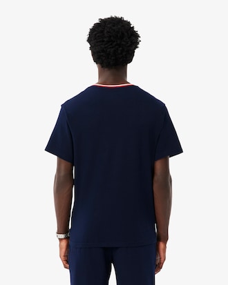 Men's Contrast Neck Pajama Top