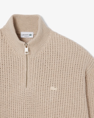 Wool High Zip Neck Sweater