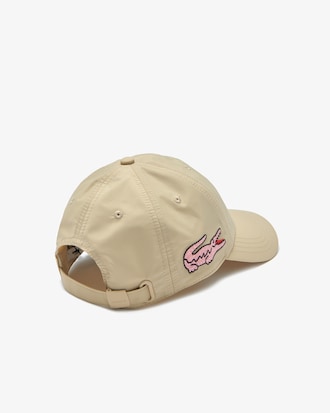 Gorra de nailon ligero de cocodrilo bordado oversize para mujer