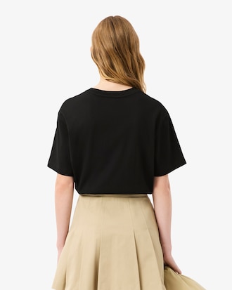 Women's Oversized Short Cut Cotton Logo T-Shirt