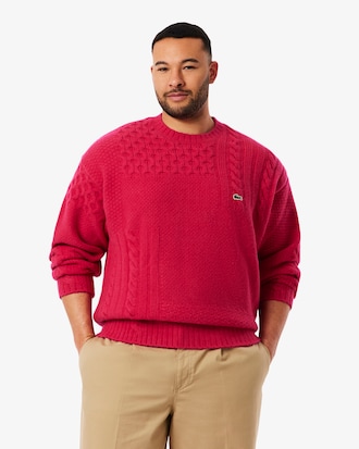 Men's Relaxed Fit Patchwork Effect Wool Sweater
