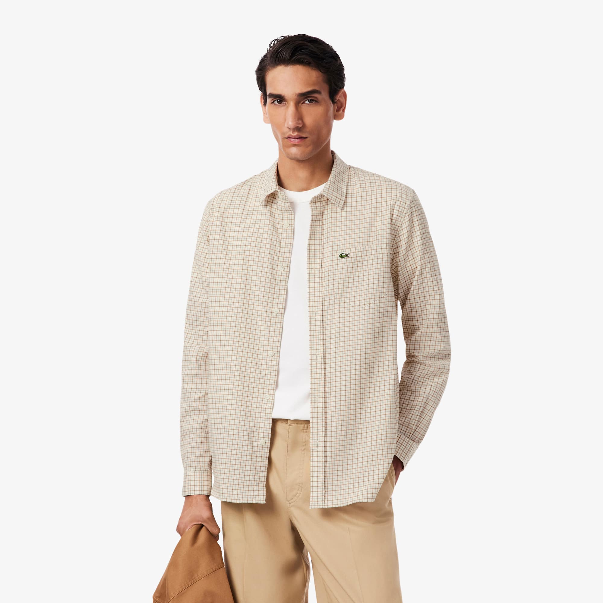 Lacoste Men's Regular Fit Plaid Flannel Shirt