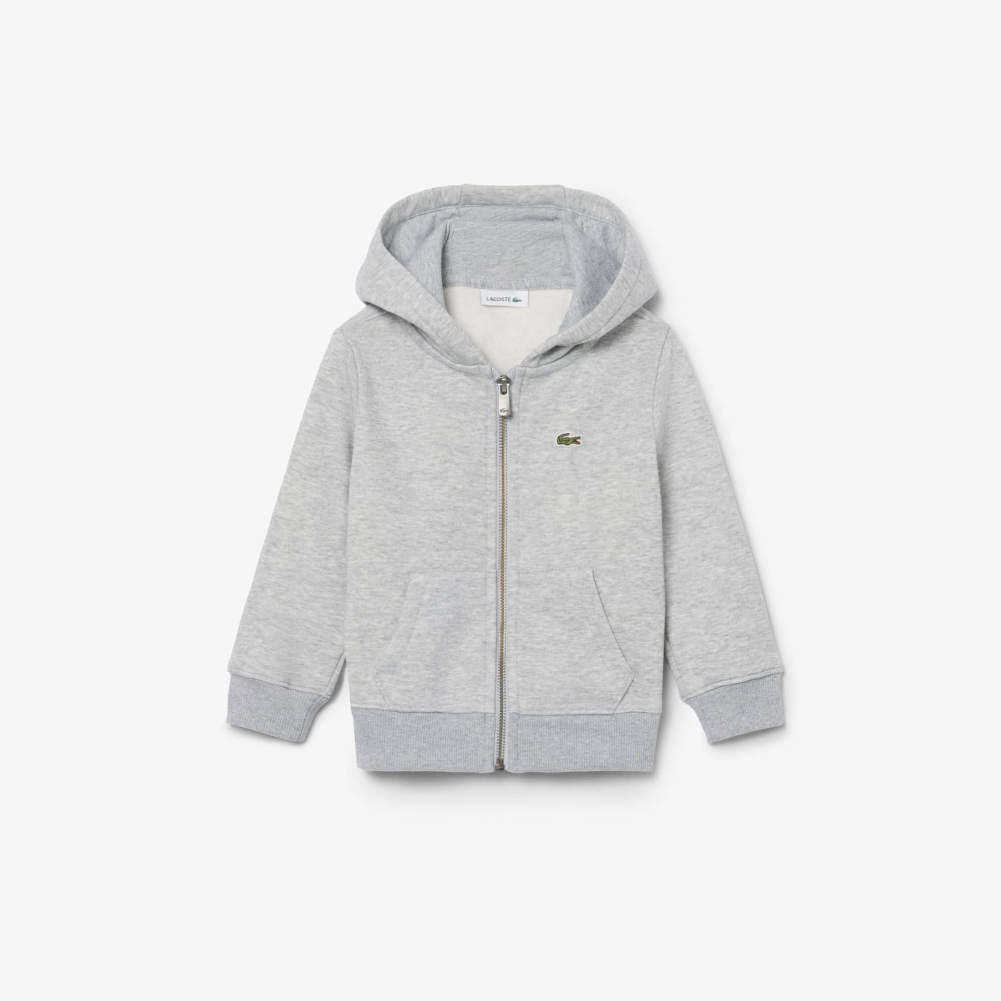 Lacoste Unisex Brushed Fleece Zipped Sweatshirt - 7 Years In Gray