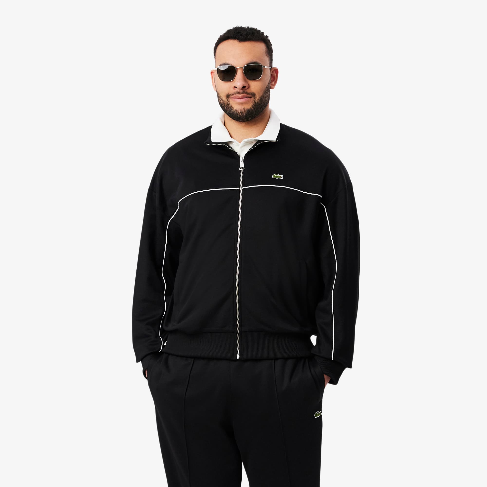 Lacoste ブラックジャージセット Trim Accent Zipped Sweatshirt - Sweaters & Sweatshirts - New In