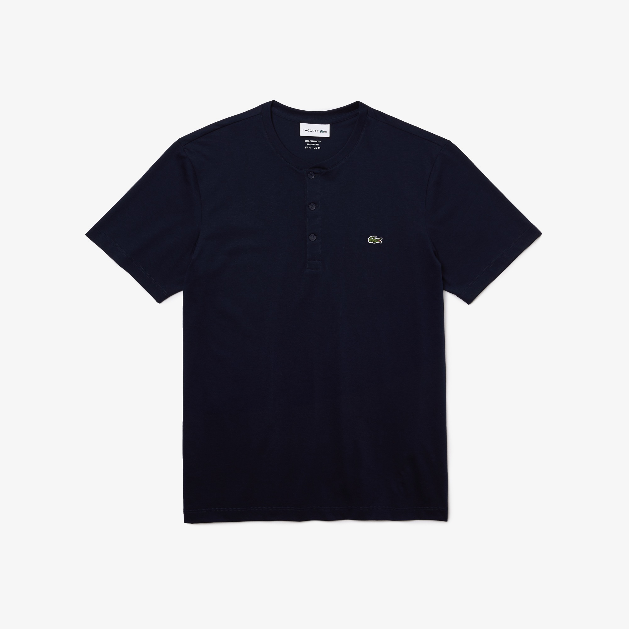 Men's Henley Neck Pima Cotton Jersey Tshirt LACOSTE