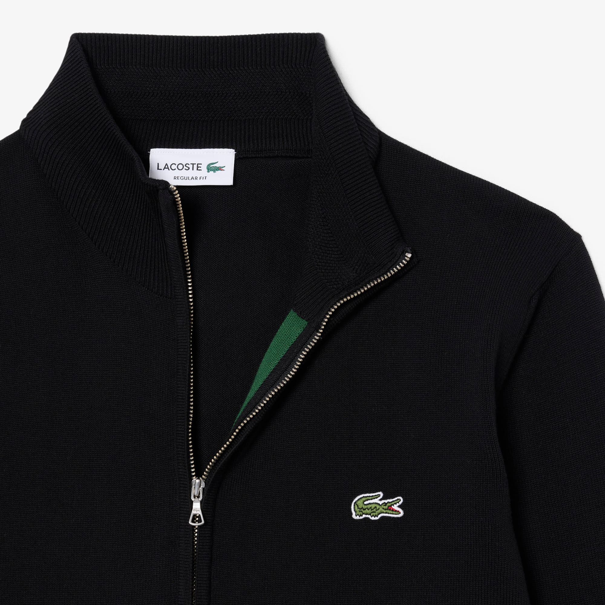 Men's Zip-Up High-Neck Cotton Sweater