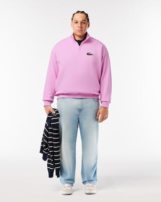 Unisex Loose Fit High-Neck Fleece Sweatshirt