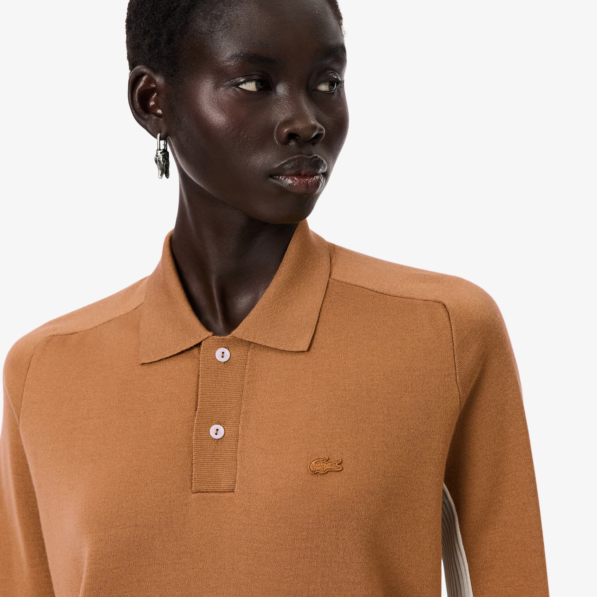 Runway Wool Blend Polo Collar Sweater - Sweaters & Sweatshirts
