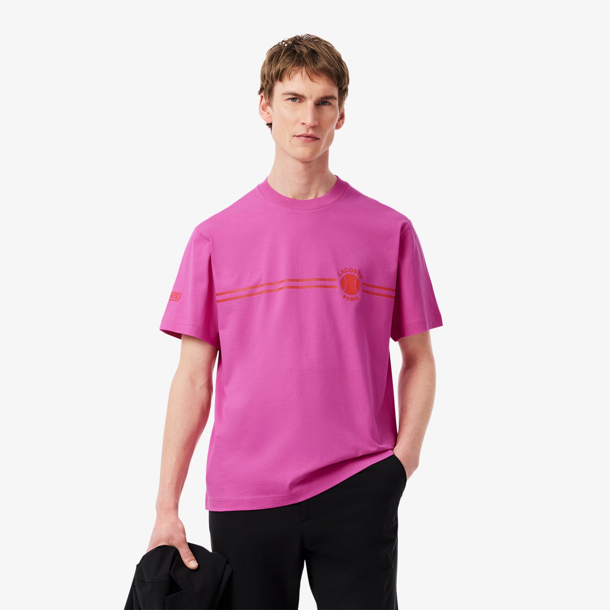 Lacoste Men's Printed Embroidered Cotton Jersey T-Shirt