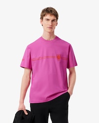 Playera para hombre de punto de algod&oacute;n bordado y estampado