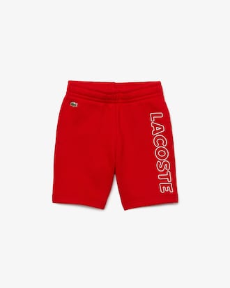 Boys&rsquo; Lacoste Lettered Fleece Shorts