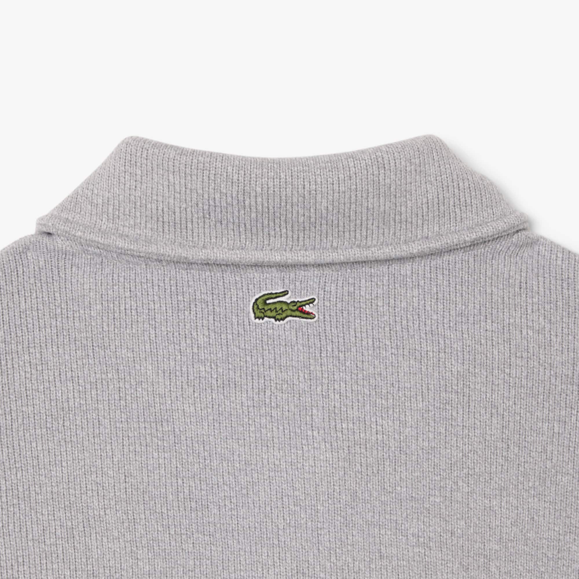 Oversized Ribbed Polo Collar Sweatshirt