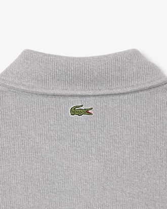 Oversized Ribbed Polo Collar Sweatshirt