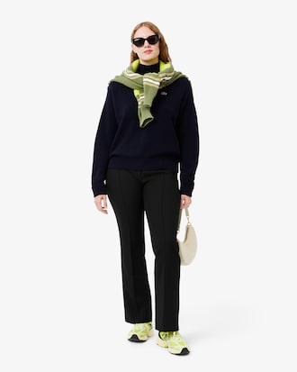 Women's Relaxed Fit Wool High-Neck Sweater
