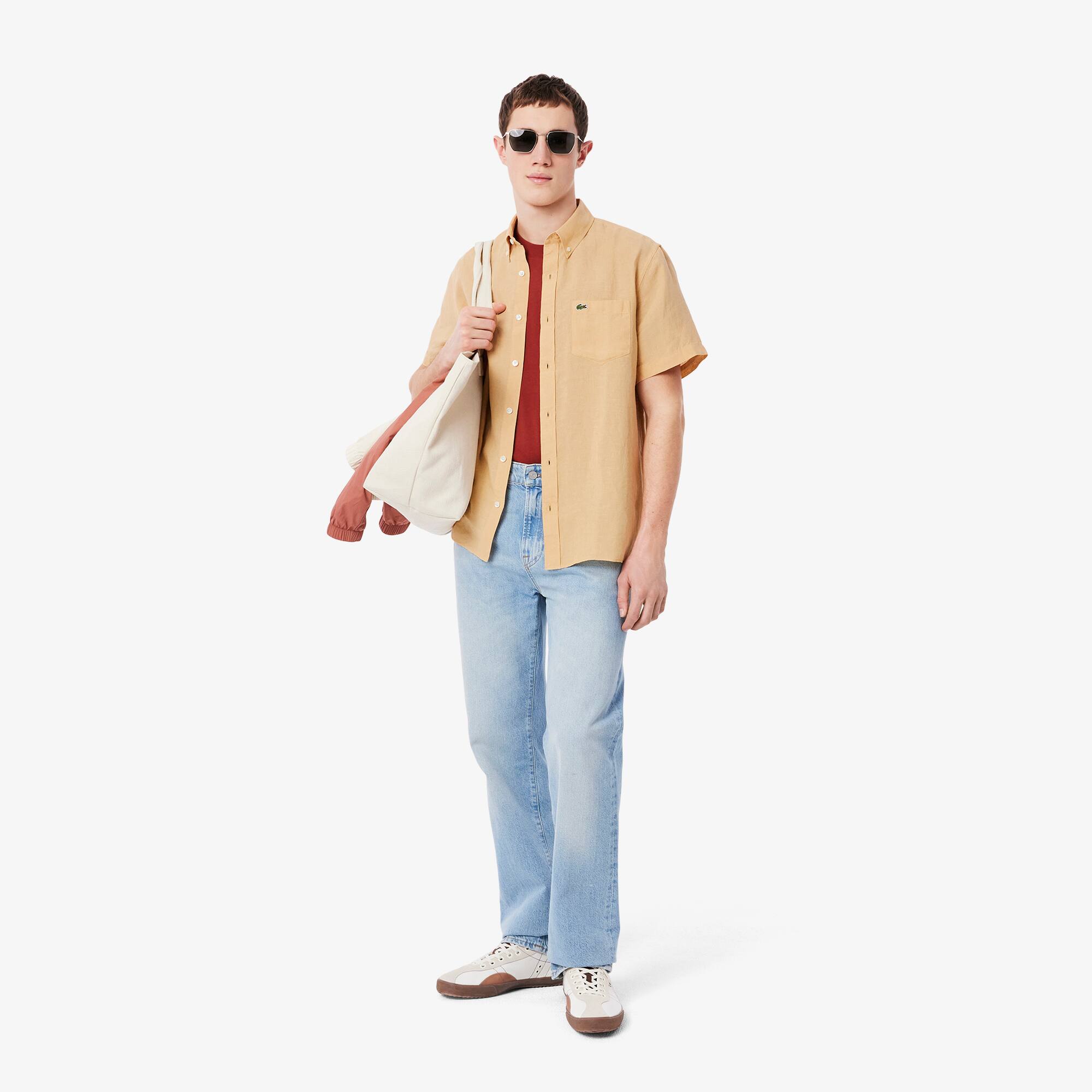 Men's Short Sleeve Linen Shirt - Button Down Shirts - New In 2026