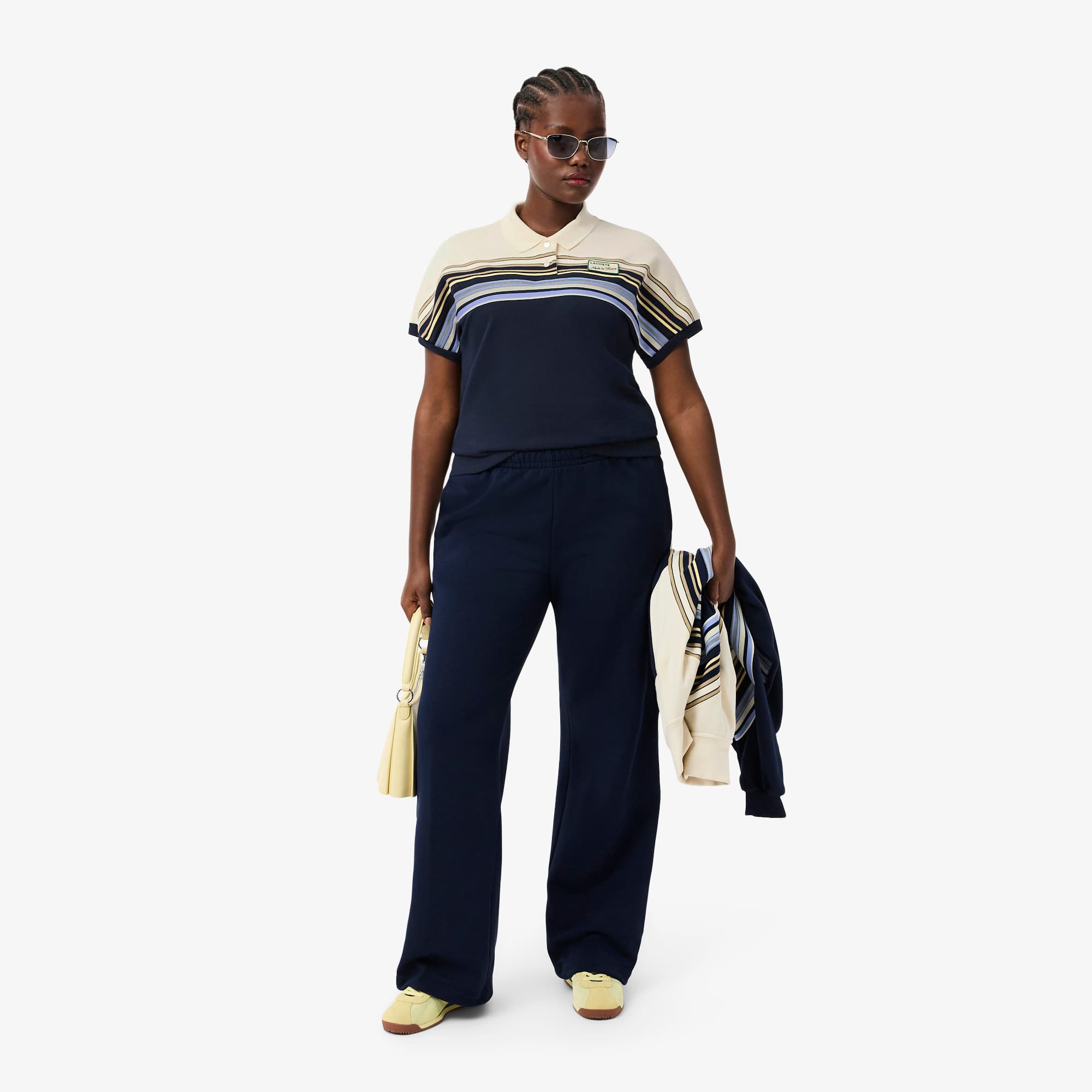 Women's Made France Slim Fit Striped Polo