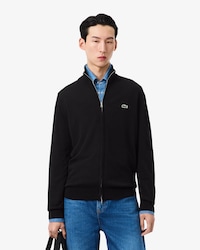 Men's Zip-Up High-Neck Cotton Sweater