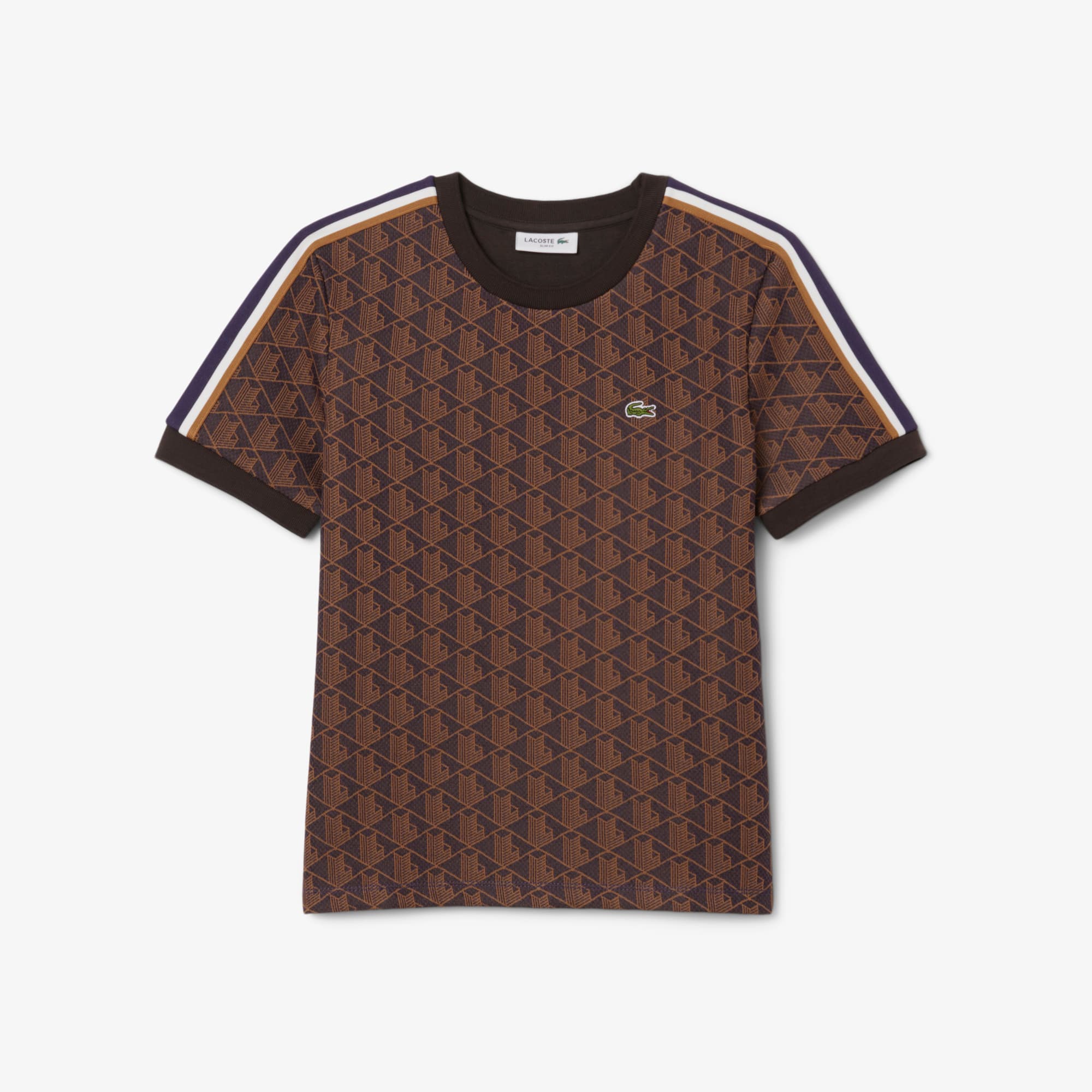 Lacoste Women's Slim Fit Monogram T-shirt - 34 In Brown