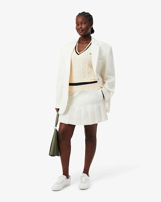 Women's Cable Knit Wool Sweater Vest