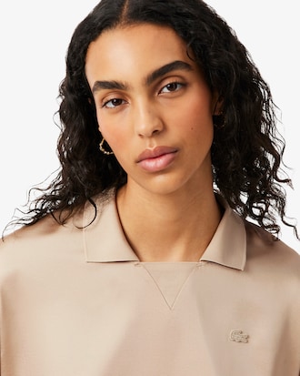 Relaxed Fit Satin Polo Shirt