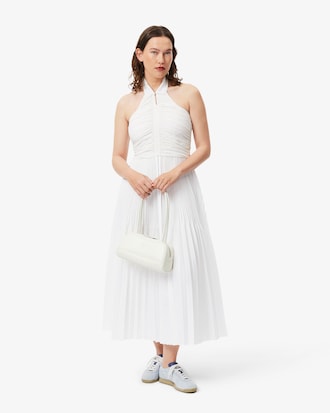 Women's Pleated Sleeveless Polo Dress