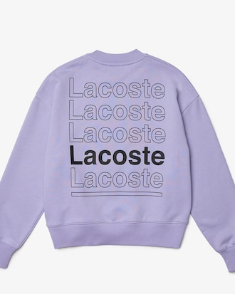 Sweatshirt &agrave; col rond Lacoste L!VE en molleton de coton imprim&eacute;