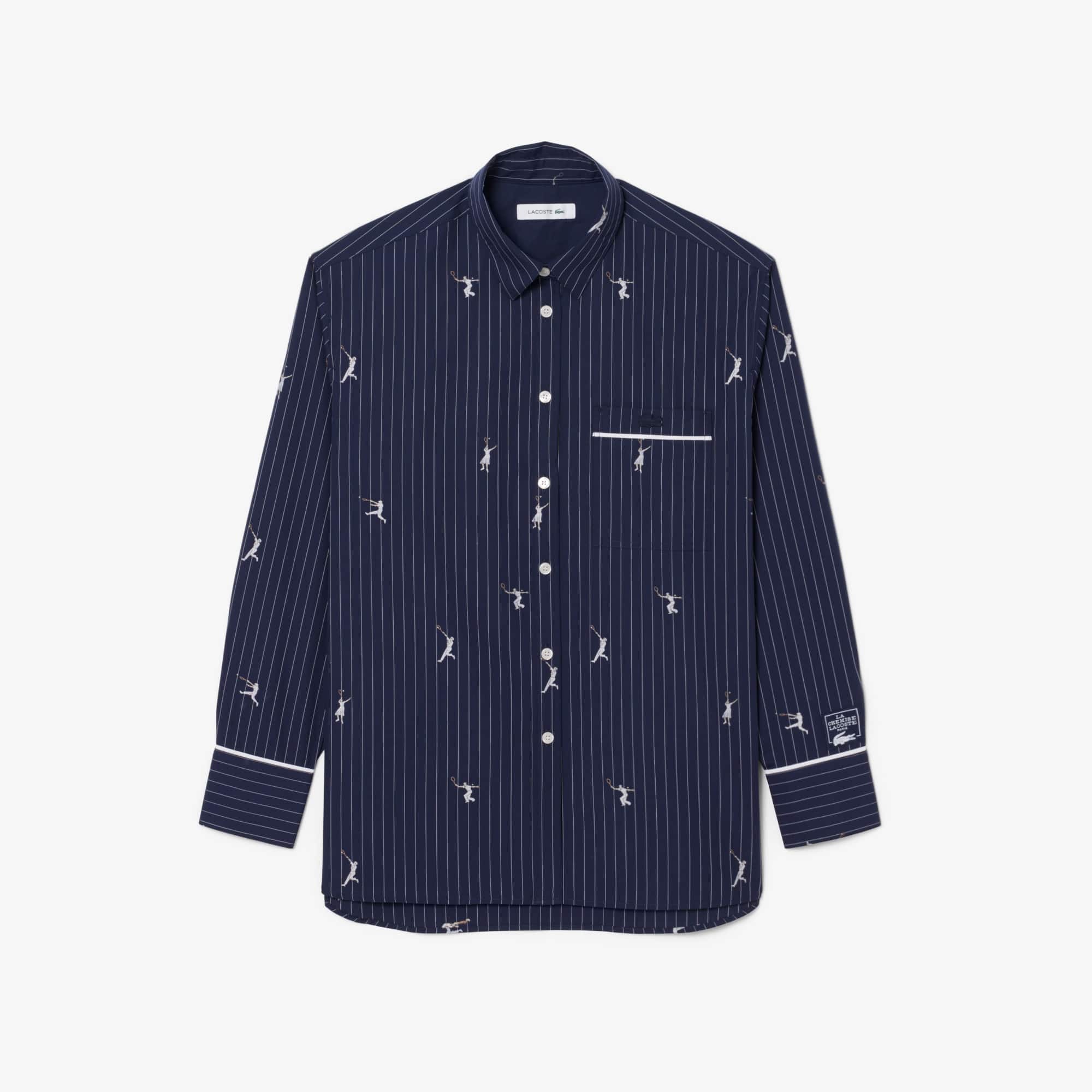 Lacoste Oversized Shirt With Motifs - 34 In Multi