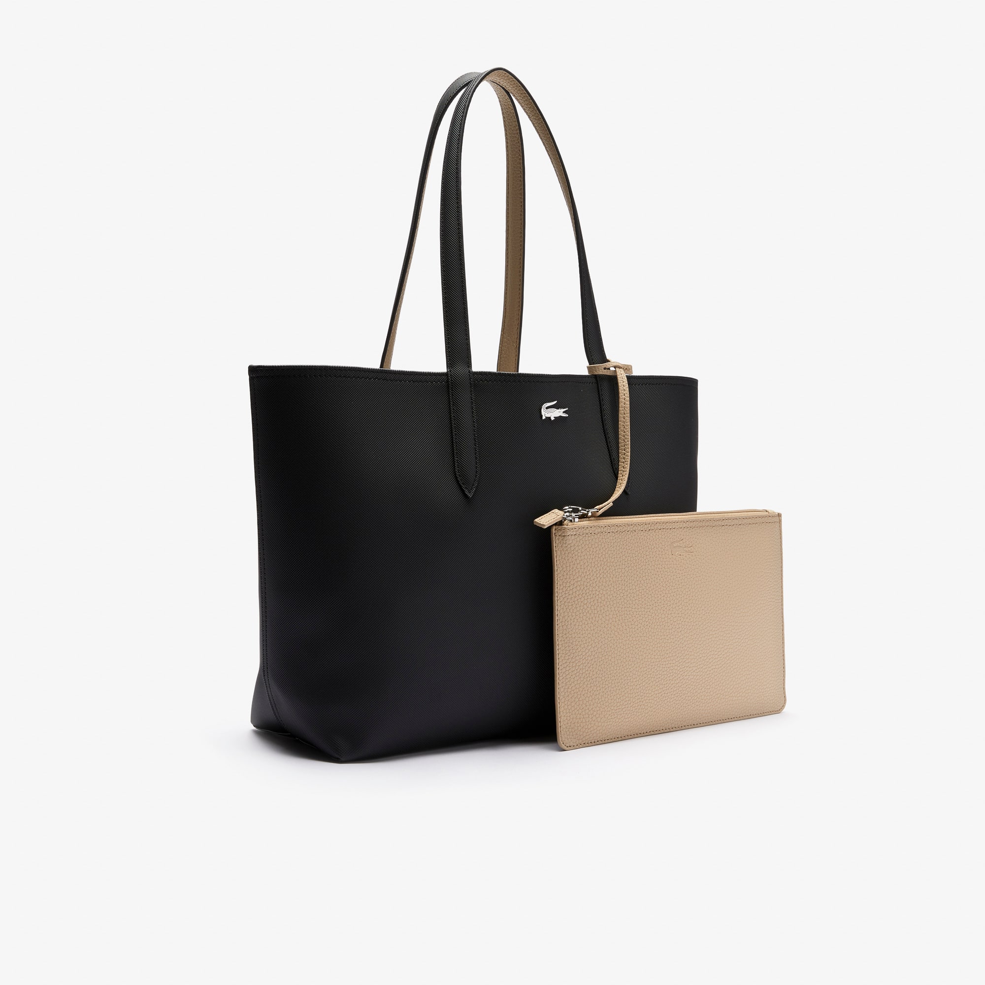 【LACOSTE】Anna トート ショルダーバッグ ポーチ付き ※送関込 Women's Anna Reversible Tote & Pouch - Bags - New In 2025