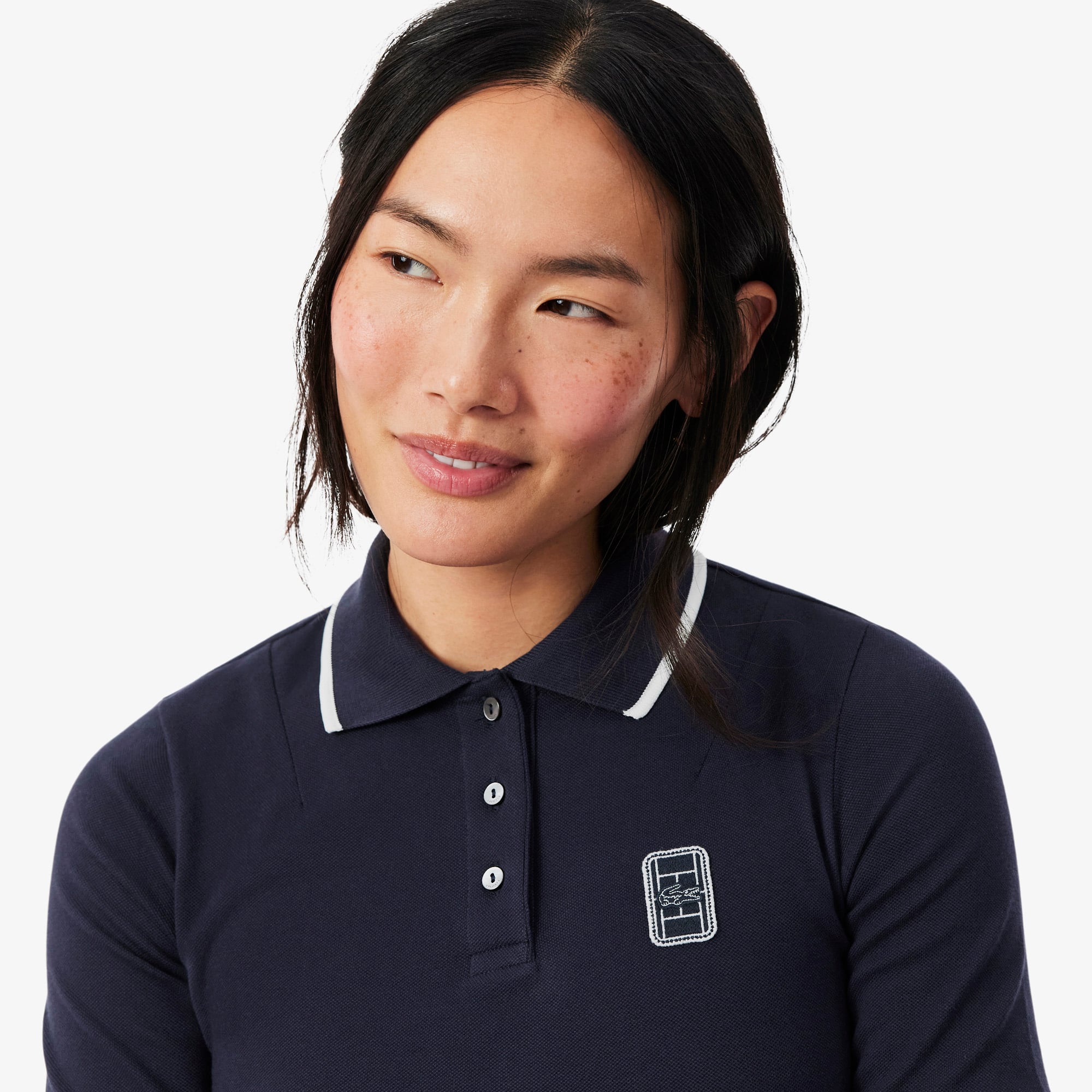 Slim Fit Two Tone Badge Accent Polo Shirt