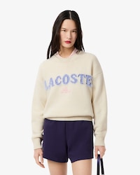 Women's Intarsia Branded Wool Sweater