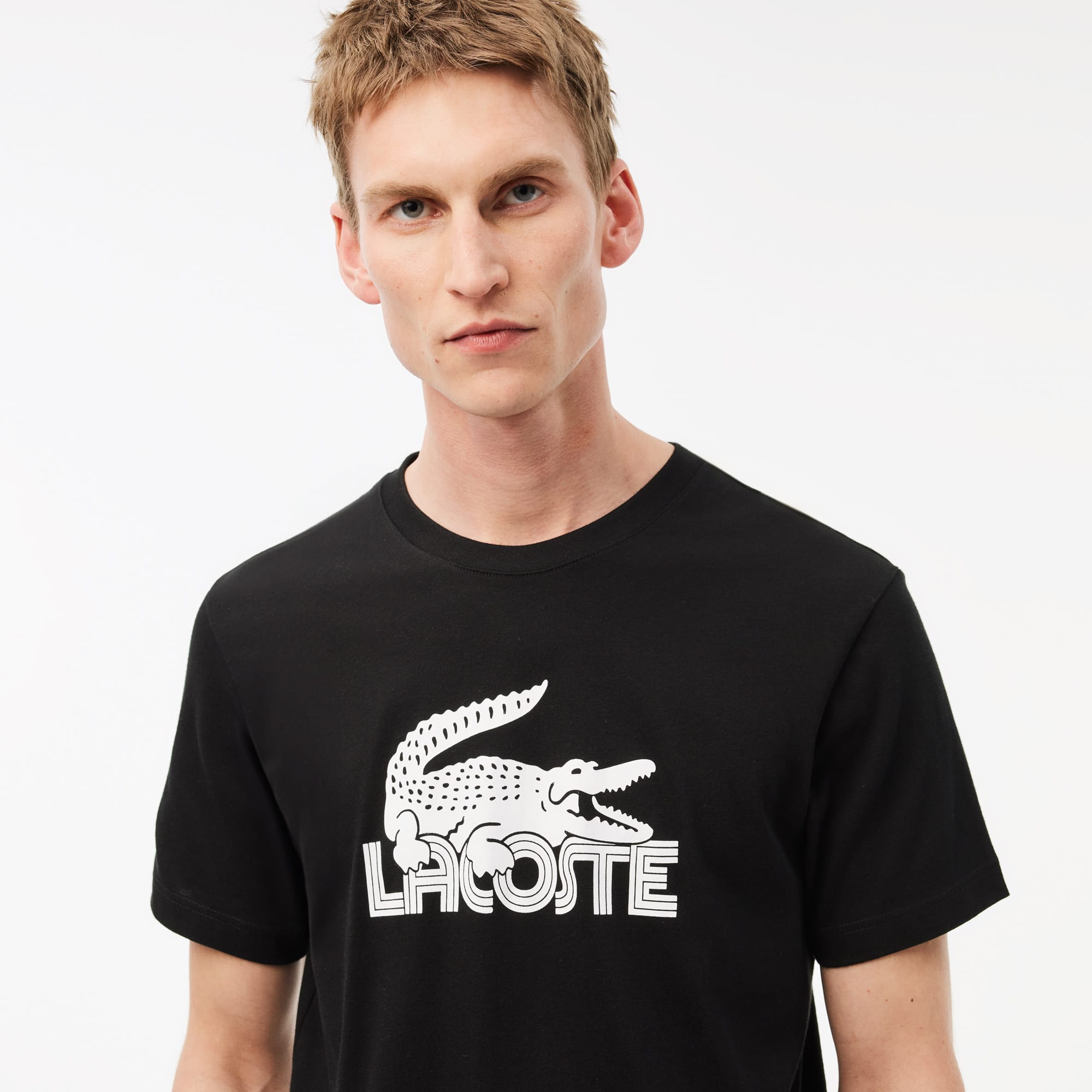 Lacoste スホティメッシュティテルTシャツ TH14870 031 Men's Ultra Dry Graphic Sport T-Shirt - T-shirts - New In