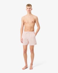 Men's Mid Length Striped Textured Swim Trunks