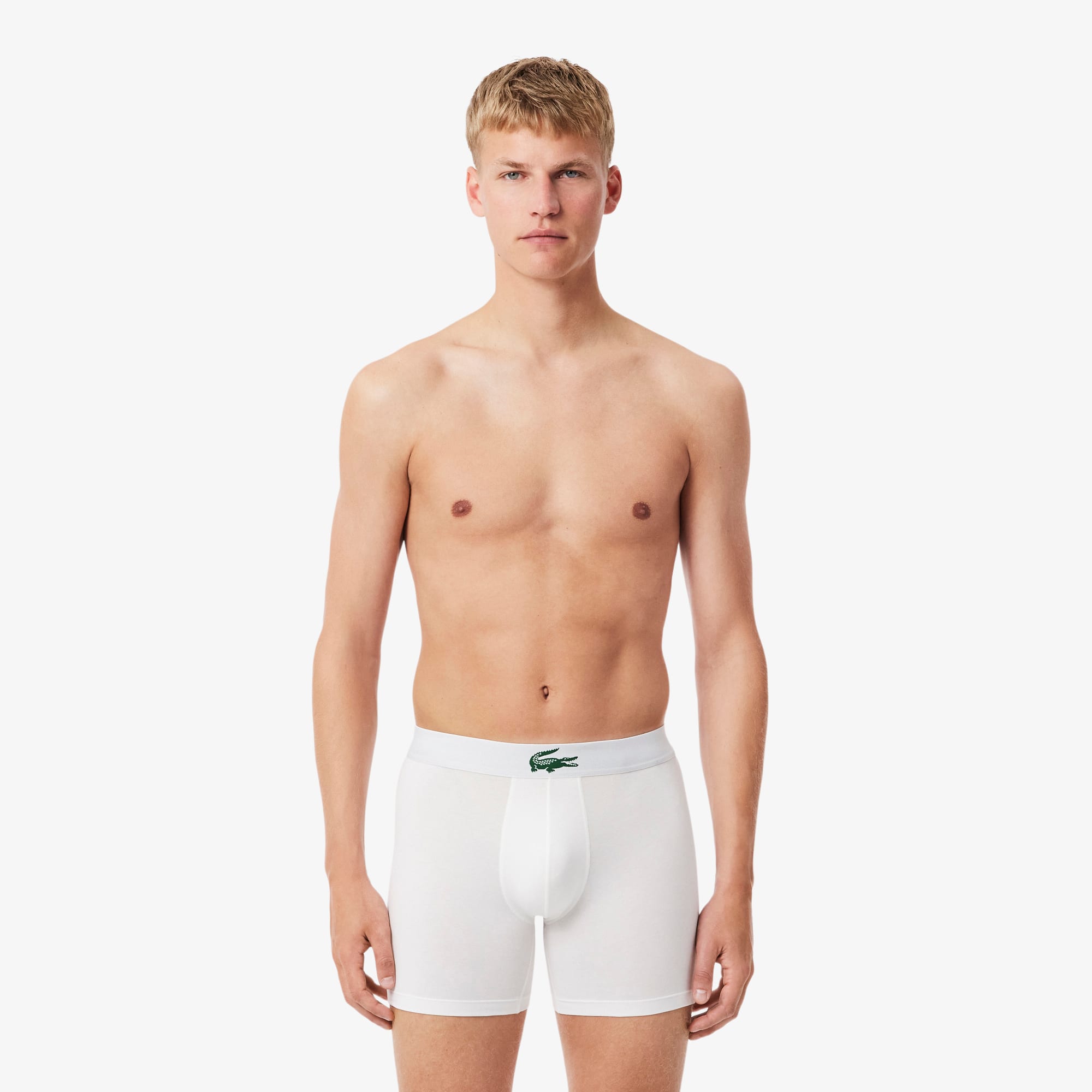 Lacoste 3-pack Stretch Jersey Boxer Briefs - Xxl In White