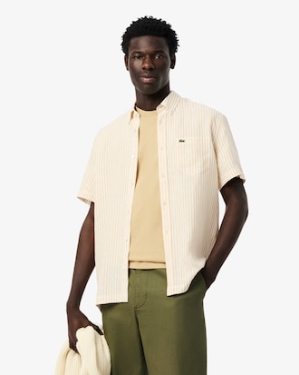 Men's Regular Fit Short Sleeve Linen Shirt