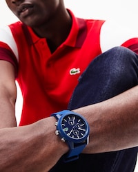 Men's Lacoste.12.12 Chronograph Watch With Blue Silicone Strap