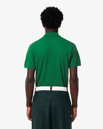 Mini Piqu&eacute; Badge Accent Stretch Golf Polo Shirt
