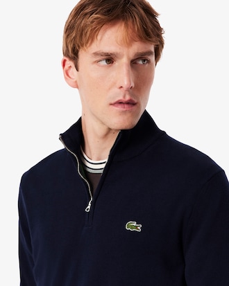 Suéter de algodón con cuello alto y Cierre