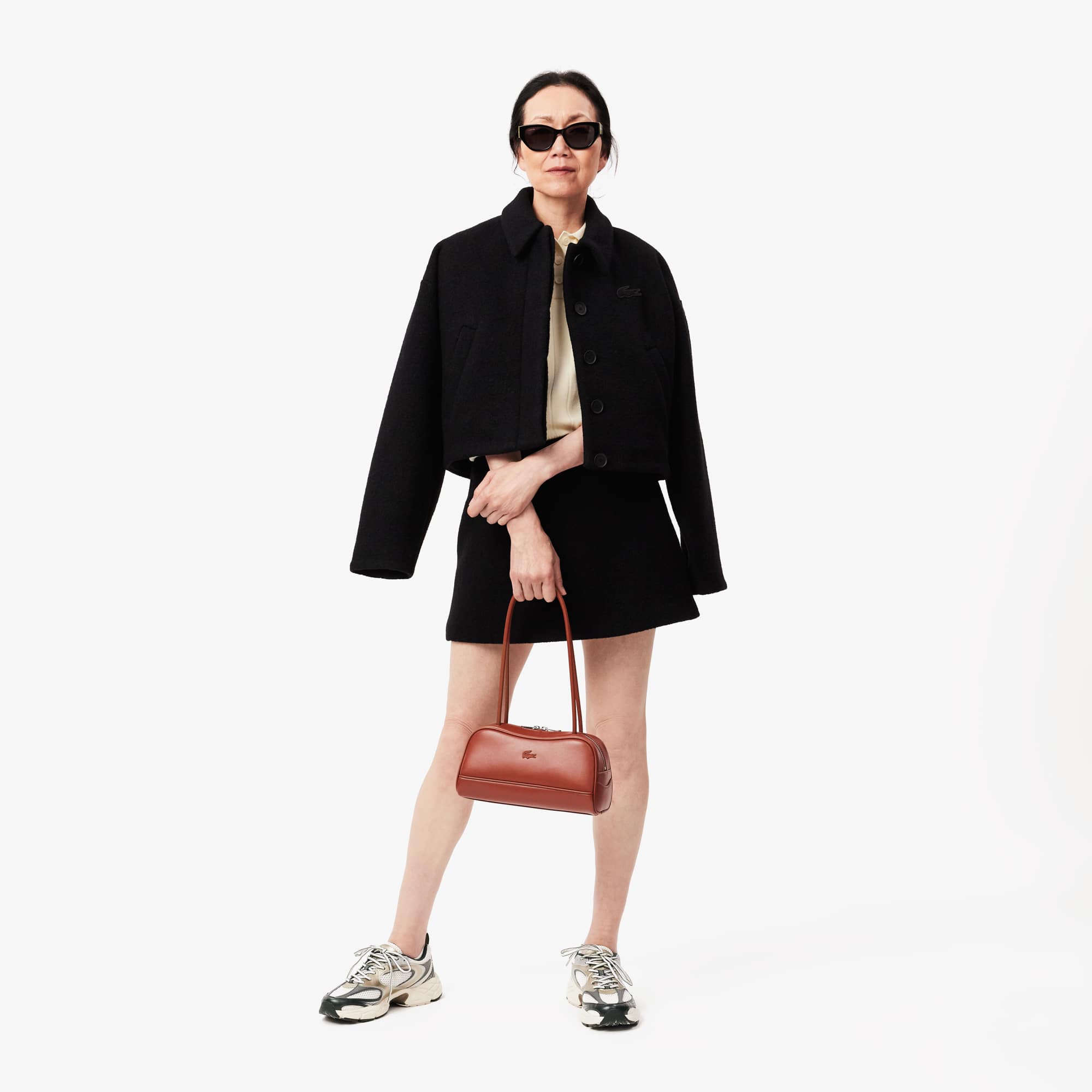 ★LACOSTE★ Women's Wool Pleated Skirt Black JF327E-54N031 Lacoste Black Pleated Skirt Lacoste