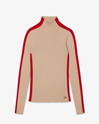 Women's Lacoste Contrast Bands Seamless Sweater