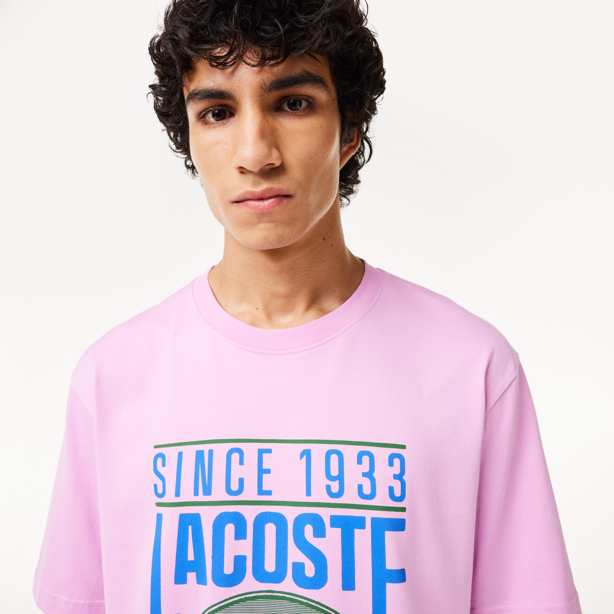 Lacoste【オーバーサイズ☆ Heavy Cotton Printed T-shirt】 Men's Loose Fit Heavy Cotton Printed T-Shirt - T-shirts