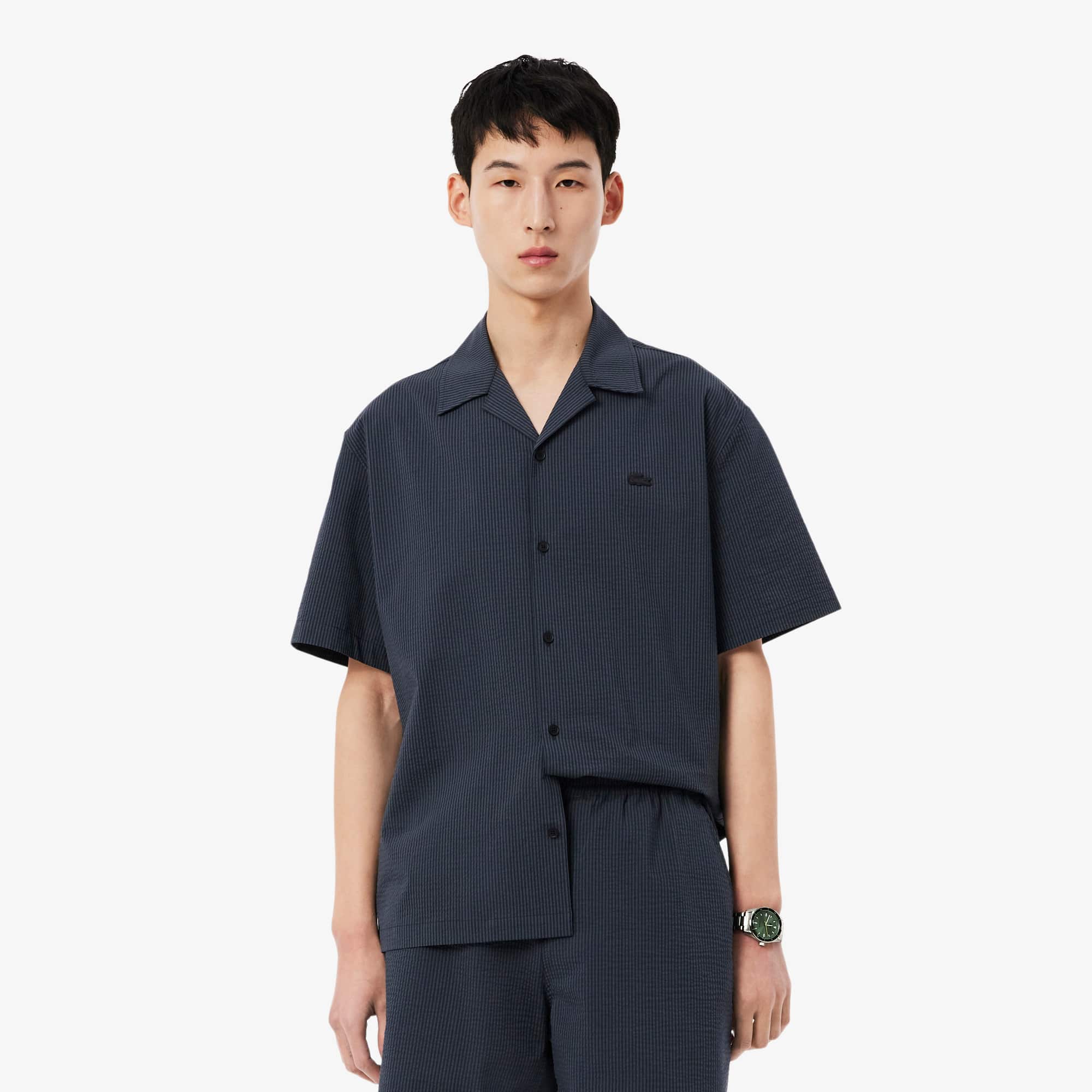 Relaxed Fit Seersucker Shirt - Button Down Shirts - New In 2026