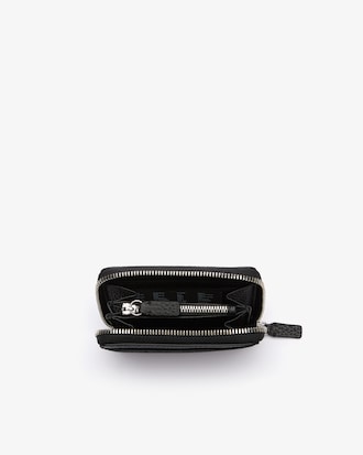 Monedero peque&ntilde;o con cierre de piel granulada Croco Crew para mujer