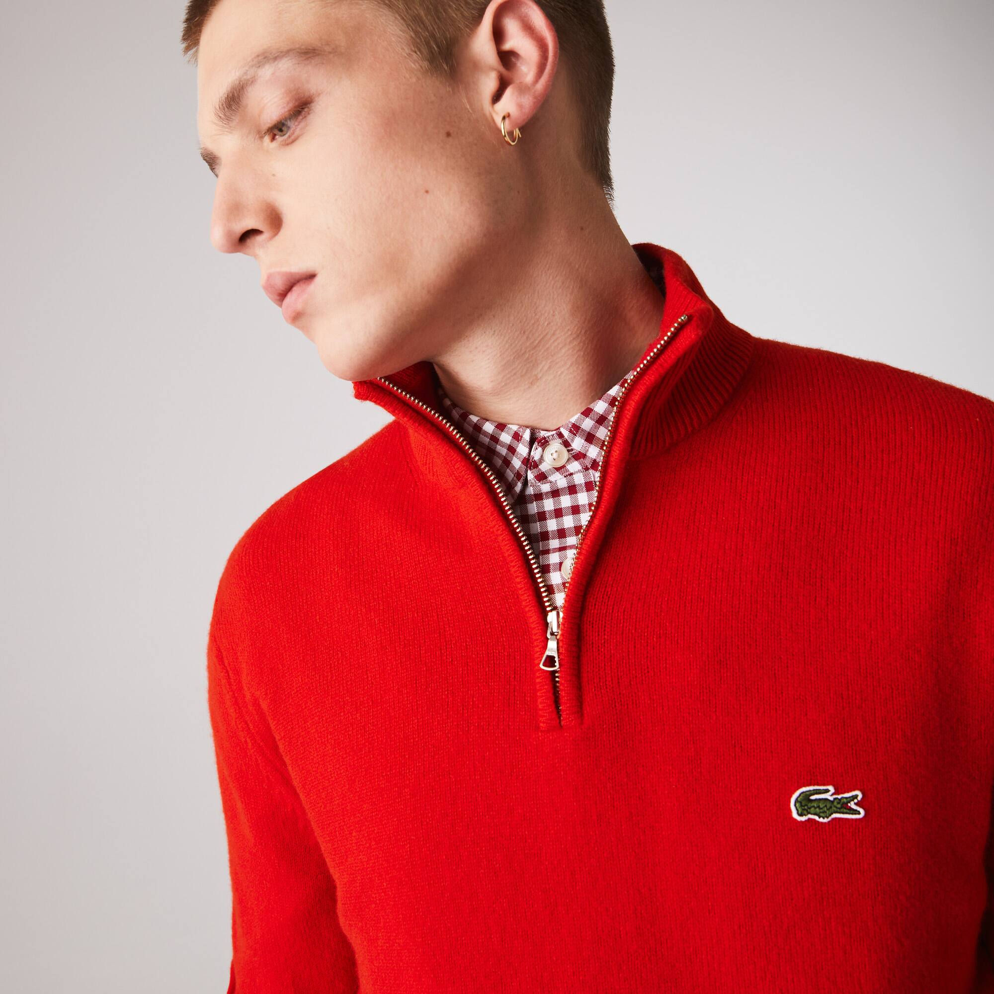 mens half zip jumper lacoste